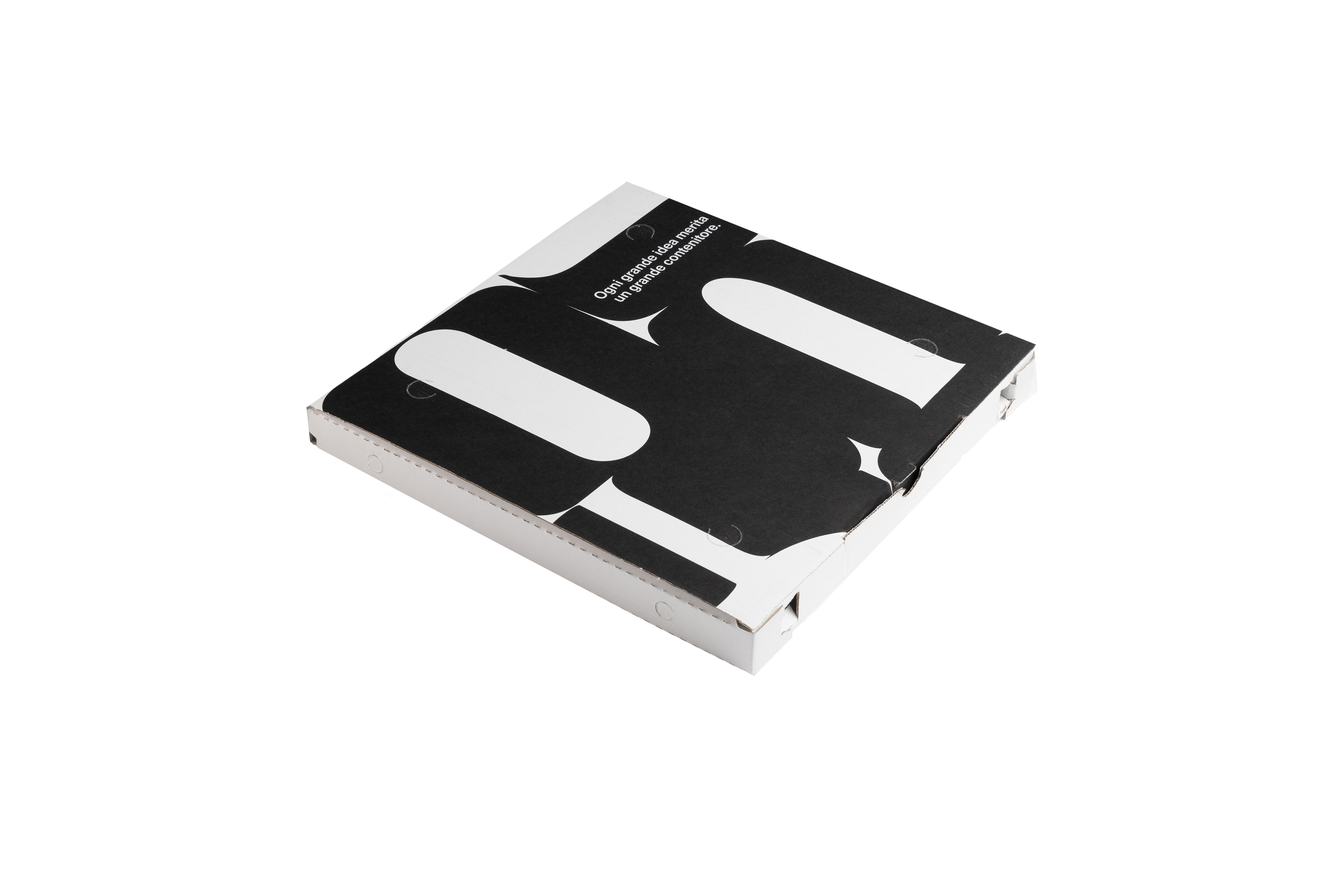 Scatola Pizza 33x33x3 Bianca st. Nera SCA33X33