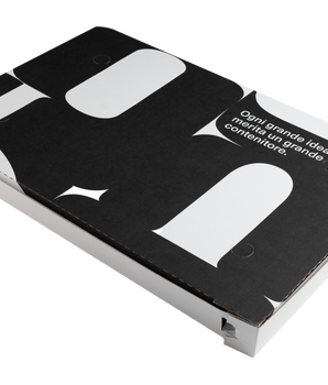 Scatola Pizza 40x60x5 Bianca st. Nera SCA40x60