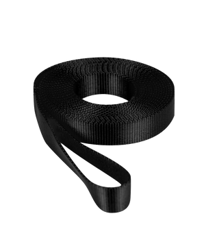 Cinta mm25x5mtl poliestere nero con cappio CINTA