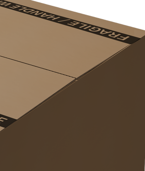 Scatola con bocca di lupo cm 82x61x102 int. EB Avana SCD24