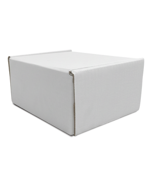 Scatola ad incastro con coperchio mono onda B 20x15x9 cm bianca SCA38